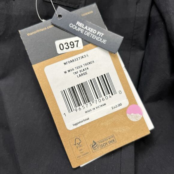 The North Face Trench Coat Size Large Womens TNF Black M66 Tech Full Zip - Picture 13 of 14